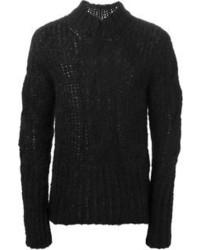 Мужской черный вязаный свитер от Ann Demeulemeester