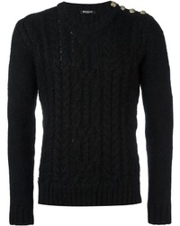 Мужской черный вязаный свитер от Balmain