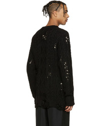 Мужской черный вязаный свитер от Miharayasuhiro