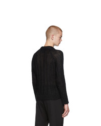 Мужской черный вязаный свитер от Prada