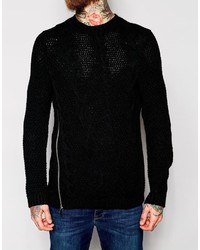 Мужской черный вязаный свитер от Asos