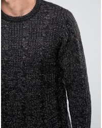 Мужской черный вязаный свитер от Pull&Bear
