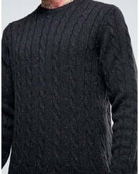 Мужской черный вязаный свитер от Asos