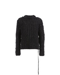 Мужской черный вязаный свитер от Cedric Jacquemyn
