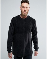 Мужской черный вязаный свитер от Cheap Monday