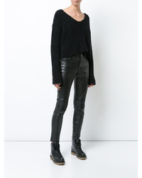 Женский черный вязаный свитер от Amiri