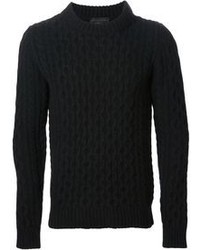 Мужской черный вязаный свитер от Diesel