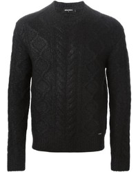 Мужской черный вязаный свитер от DSQUARED2