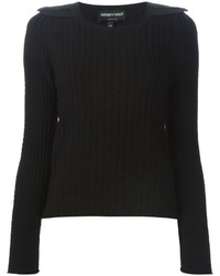 Женский черный вязаный свитер от Emporio Armani