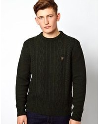 Мужской черный вязаный свитер от Farah Vintage