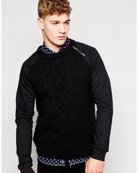 Мужской черный вязаный свитер от Firetrap