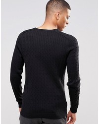 Мужской черный вязаный свитер от Selected