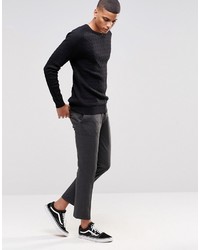 Мужской черный вязаный свитер от Selected