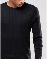 Мужской черный вязаный свитер от Selected