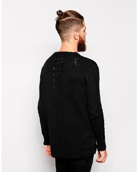 Мужской черный вязаный свитер от Nana