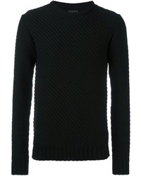 Мужской черный вязаный свитер от Laneus