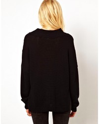Женский черный вязаный свитер от LnA