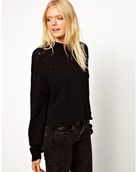 Женский черный вязаный свитер от LnA