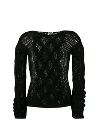 Женский черный вязаный свитер от Miu Miu