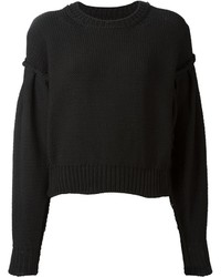 Женский черный вязаный свитер от MM6 MAISON MARGIELA