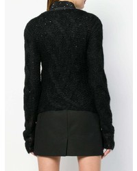 Женский черный вязаный свитер от Miu Miu