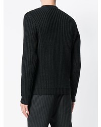 Мужской черный вязаный свитер от Roberto Collina