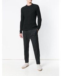 Мужской черный вязаный свитер от Roberto Collina