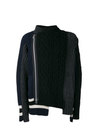 Мужской черный вязаный свитер от Sacai