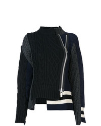 Женский черный вязаный свитер от Sacai