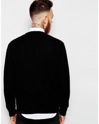 Мужской черный вязаный свитер от Wood Wood
