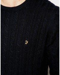 Мужской черный вязаный свитер от Farah