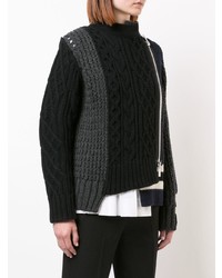 Женский черный вязаный свитер от Sacai
