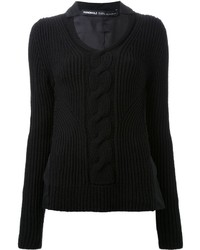 Женский черный вязаный свитер