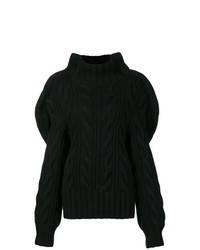 Черный вязаный свободный свитер от Aalto