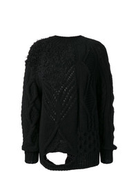 Черный вязаный свободный свитер от Almaz