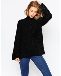 Черный вязаный свободный свитер от Asos