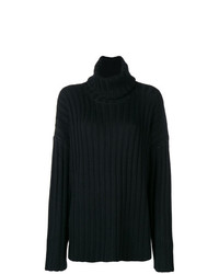 Черный вязаный свободный свитер от Barbara Bui