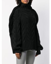 Черный вязаный свободный свитер от Aalto