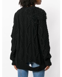 Черный вязаный свободный свитер от Almaz