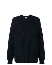 Черный вязаный свободный свитер от Hache