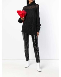 Черный вязаный свободный свитер от Maison Margiela