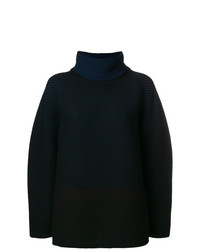 Черный вязаный свободный свитер от Issey Miyake