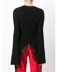 Черный вязаный свободный свитер от Givenchy