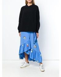 Черный вязаный свободный свитер от Hache