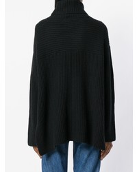 Черный вязаный свободный свитер от Le Kasha