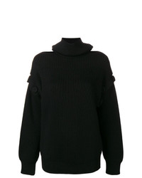 Черный вязаный свободный свитер от Maison Flaneur