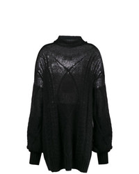 Черный вязаный свободный свитер от Maison Margiela