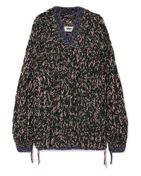 Черный вязаный свободный свитер от MM6 MAISON MARGIELA
