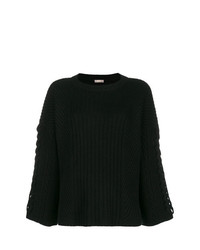 Черный вязаный свободный свитер от N.Peal