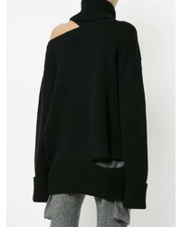 Черный вязаный свободный свитер от Monse